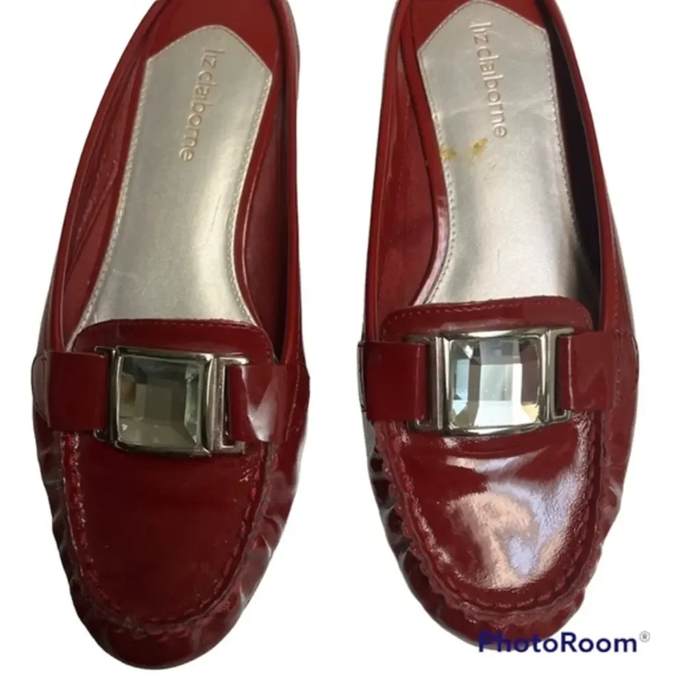 Red Leather Slides Size‎ 6M